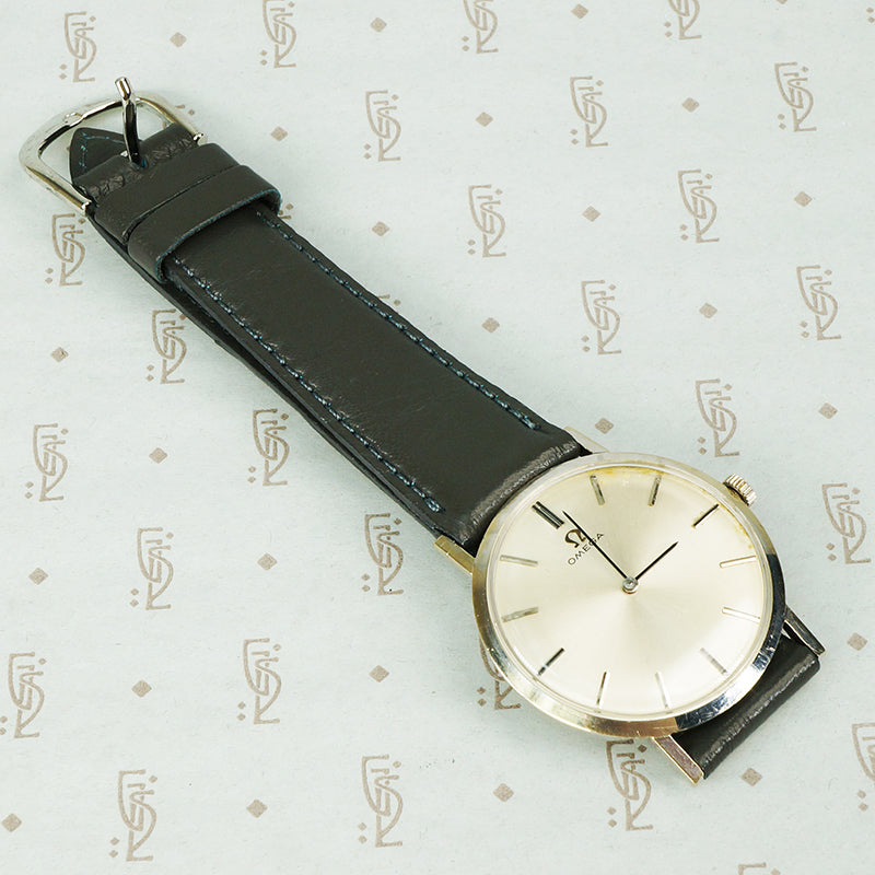 1970's omega ultra slim watch in 14k white gold