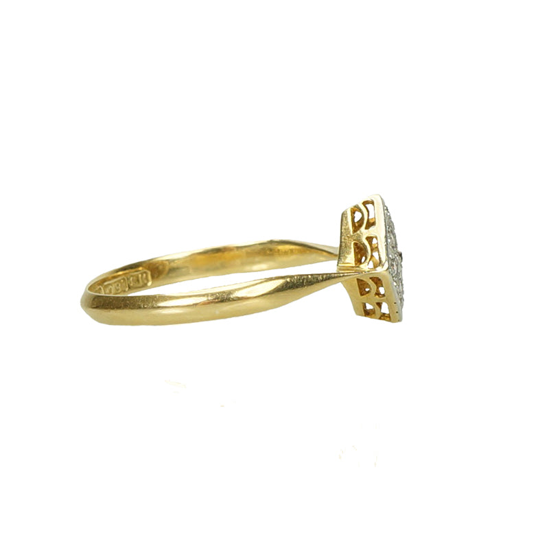 On Point Vintage Diamond Ring - Gem Set Love