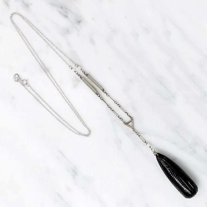 Deco Inspired Onyx & White Gold Necklace by brunet