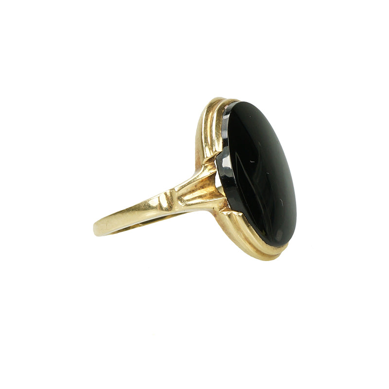 Onyx and Gold Vintage 1930's Ring