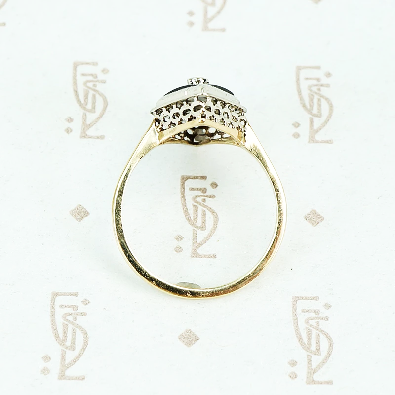 Dramatic 1920's Black Onyx Ring