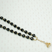 Dark Sparkle Vintage Black Onyx Faceted Bead Necklace