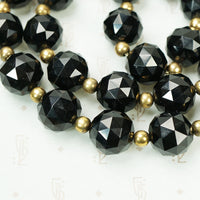 Dark Sparkle Vintage Black Onyx Faceted Bead Necklace
