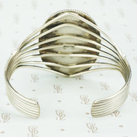Bold Vintage Onyx Sterling Cuff Bracelet