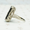 Fabulous Deco Filigree Onyx and Diamond Ring