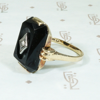 Onyx Gold & Diamond Art Deco Glamour Ring