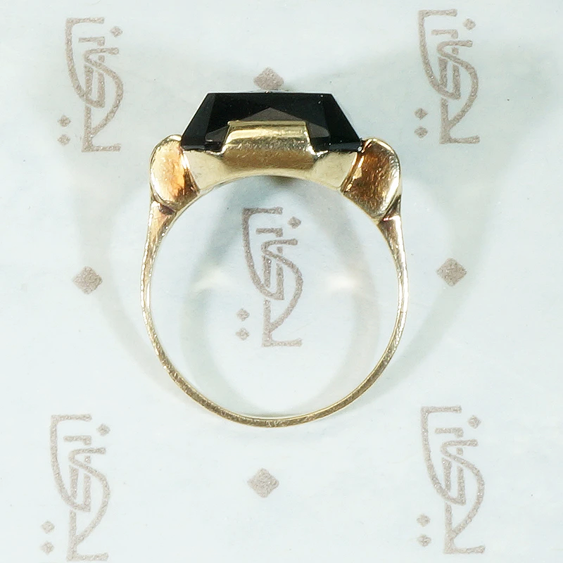 Onyx Gold & Diamond Art Deco Glamour Ring