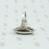 Marquis shape faceted onyx in silver filigree ring 1920's alternate view