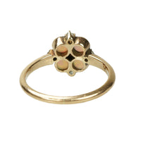 Fiery Antique Opal Ring with Rose Cut Diamonds