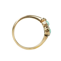 Fiery Antique Opal Ring with Rose Cut Diamonds