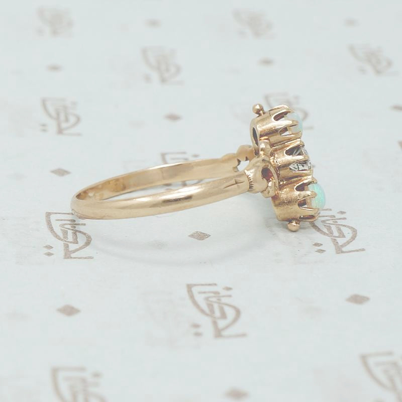 oec diamond and opal ring 