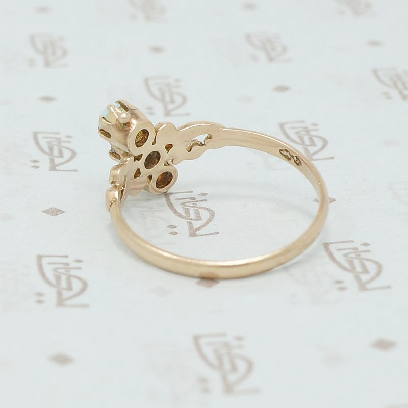 oec diamond and opal ring back view