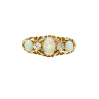 Fiery Opal and Diamond Ring in 18k