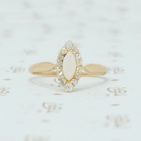 opal and omc diamond navette ring
