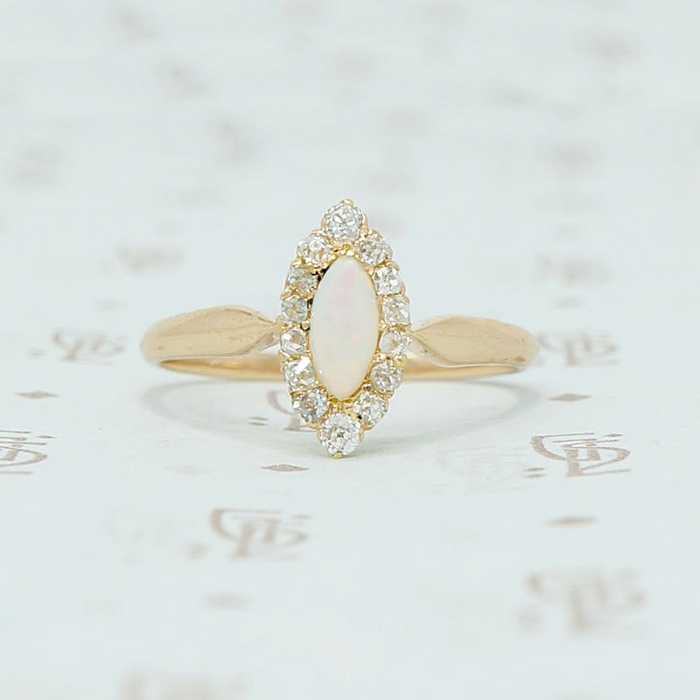 opal and omc diamond navette ring