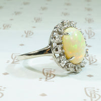 Kaleidoscope of Color Opal and Diamond Ring