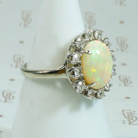 Kaleidoscope of Color Opal and Diamond Ring