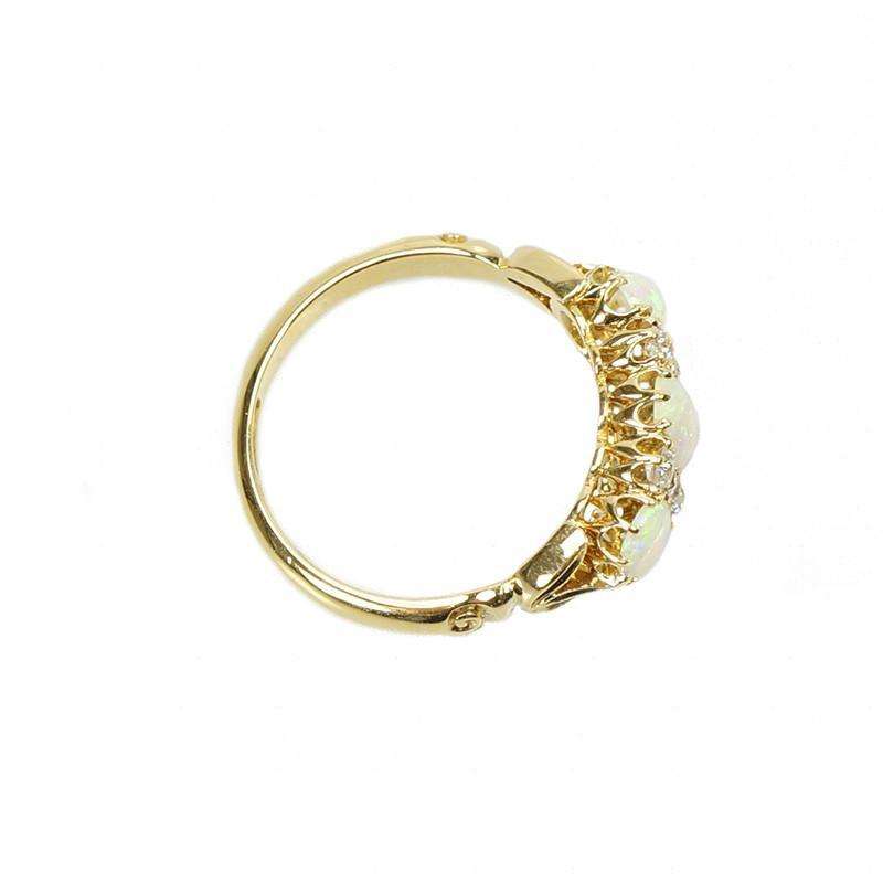 Fiery Opal and Diamond Vintage Ring