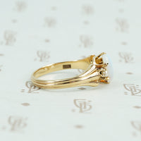 opal and pearl vintage gold ring fluted side viw