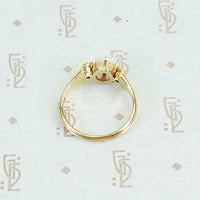 opal and pearl vintage gold ring back view