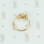 opal and pearl vintage gold ring back view