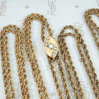 Lovely Long Opal and Pearl Slide Chain
