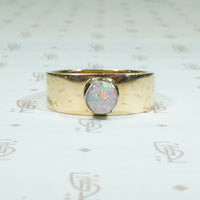 Modernist Opal set Gold Band