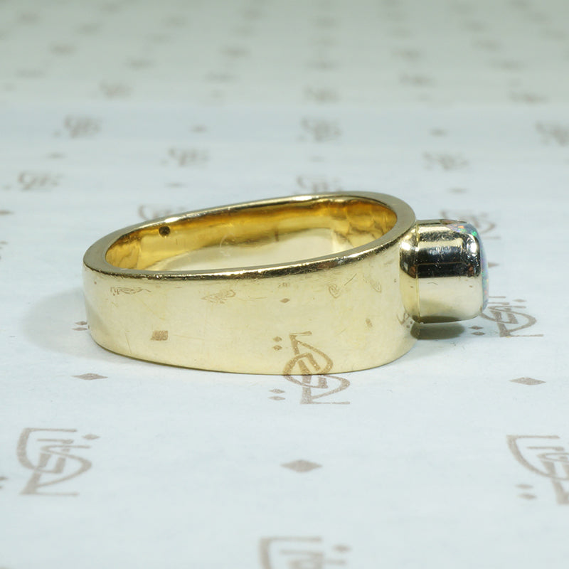 Modernist Opal set Gold Band