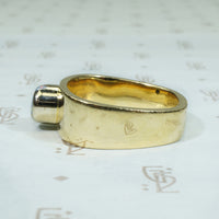 Modernist Opal set Gold Band