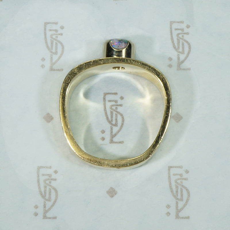 Modernist Opal set Gold Band