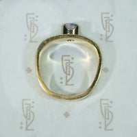 Modernist Opal set Gold Band