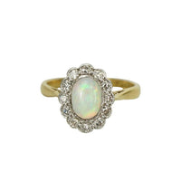 Vintage 1915 Opal and Diamond Ring