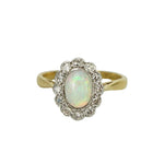 Vintage 1915 Opal and Diamond Ring