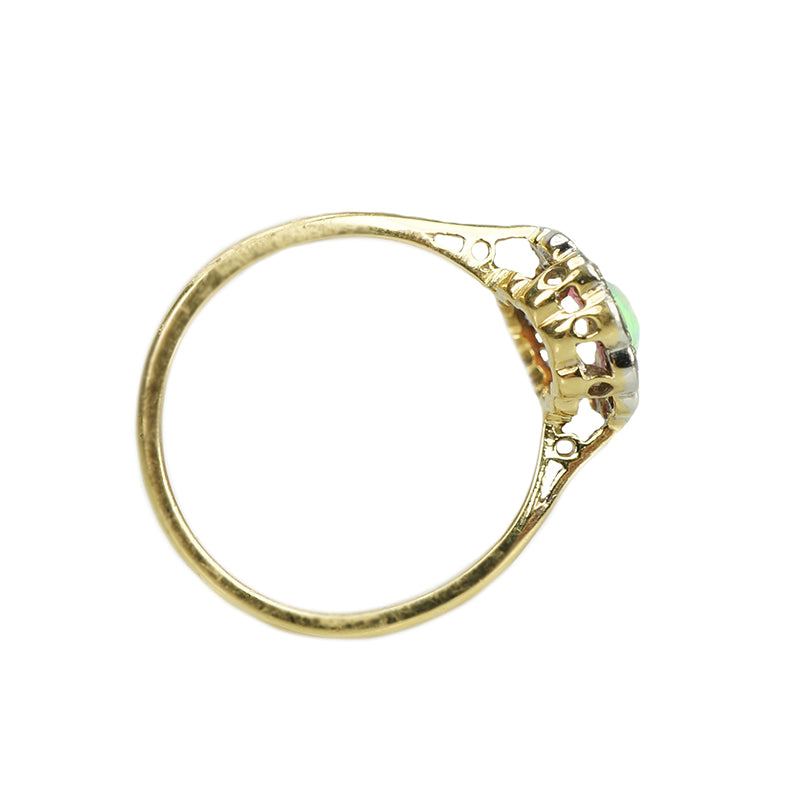 Vintage 1915 Opal and Diamond Ring