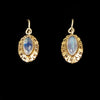 14k yellow gold jelly opal earrings on wires for pierced ears