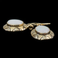 Vintage Gold Opal Ear Drops