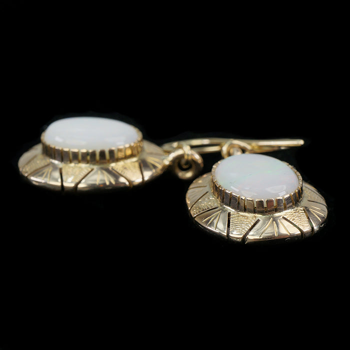 Vintage Gold Opal Ear Drops