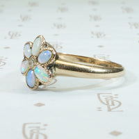 Antique Opal Flower Rose Gold Ring