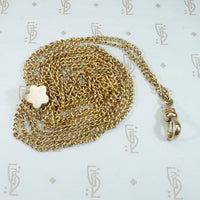 Fabulous Gold Flower Slide with a Fiery Opal Watch Chain