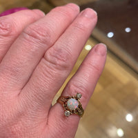 Lovely Antique Opal and Diamond Ring