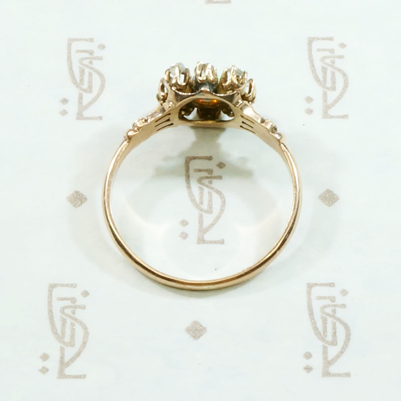 Rose Cut Diamonds and Roses with a Heart Shaped Opal