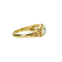 Fiery Opal and Diamond Ring in 18k