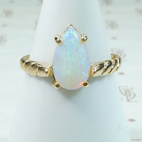 Polychromatic Vintage Opal Solitaire Ring by 720