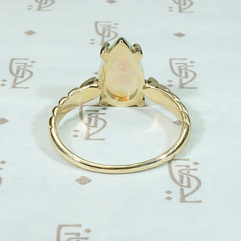 Polychromatic Vintage Opal Solitaire Ring by 720