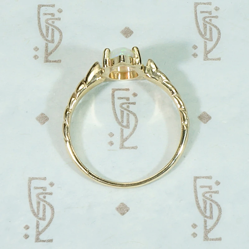 Polychromatic Vintage Opal Solitaire Ring by 720