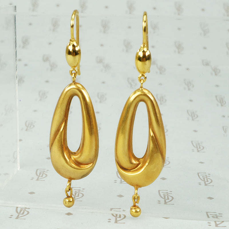 15ct yellow gold victorian fancy drop earrings