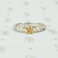 Vintage OEC Cognac Diamond Engagement Ring
