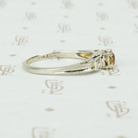 Vintage OEC Cognac Diamond Engagement Ring