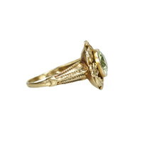 Otsby and Barton Yellow Gold Floral Ring - Gem Set Love