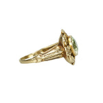 Otsby and Barton Yellow Gold Floral Ring - Gem Set Love